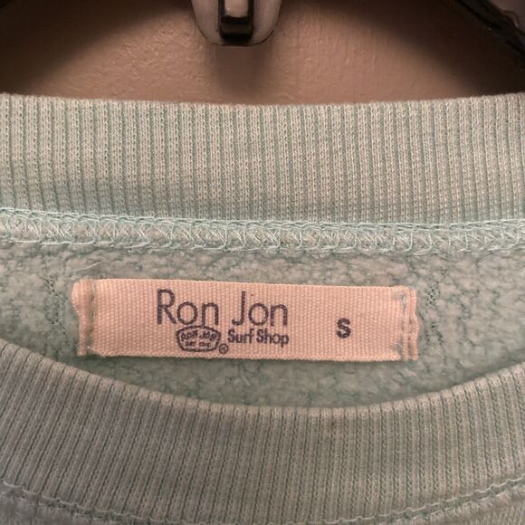 Ron Jon Surf Shop Womens S Sweatshirt Puff Letters Long Sleeve Green - Picture 3 of 10